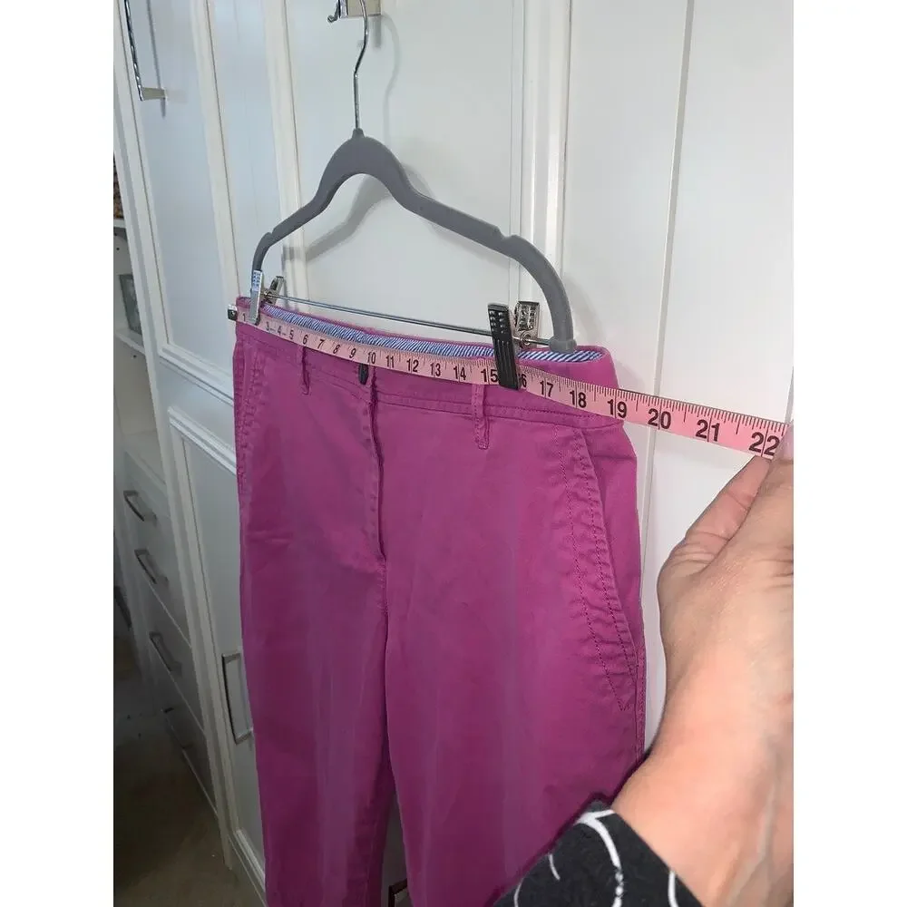Talbots Women's Cropped Pants Size 14 Fuchsia Pink Straight Leg‎